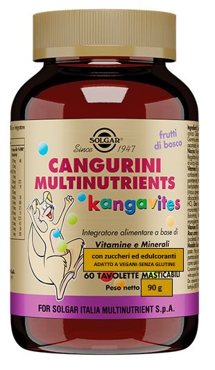 CANGURINI MULTINUTRIENTS FRUTTI BOSCO 60 TAVOLETTE MASTICABILI - farmacia187.it