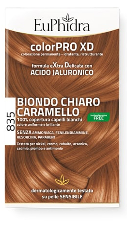 EUPHIDRA COLORPRO GEL COLORANTE CAPELLI XD 835 CARAMELLO 50 ML + ATTIVANTE + BALSAMO + GUANTI - farmacia187.it