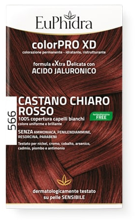 EUPHIDRA COLORPRO GEL COLORANTE CAPELLI XD 566 CASTANO CHIARO ROSSO 50 ML + ATTIVANTE + BALSAMO + GUANTI - farmacia187.it