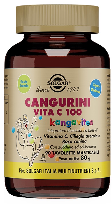 CANGURINI VITA C 100 90 TAVOLETTE MASTICABILI - farmacia187.it