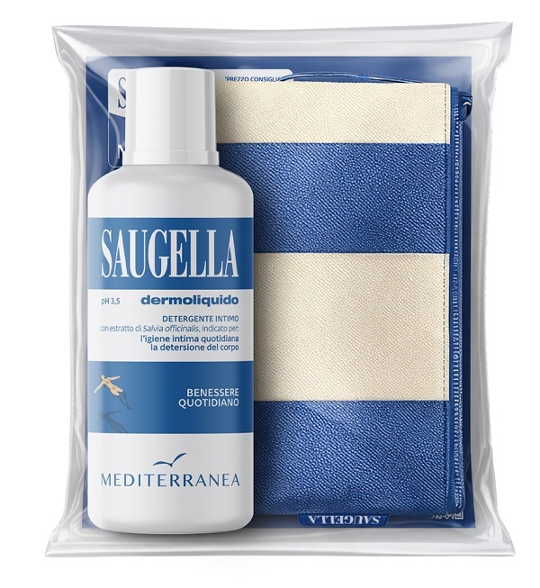 SAUGELLA MEDITERRANEA BUNDLE DERMOLIQUIDO 500 ML + GADGET POCHETTE - farmacia187.it