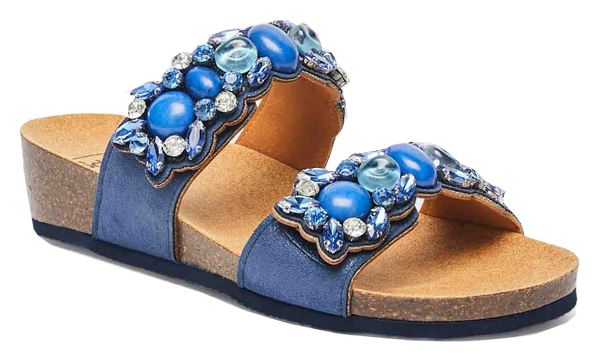 CALZATURA PALAU 2 STRAPS MICROFIBRE+STONES W BLUE 39 - farmacia187.it