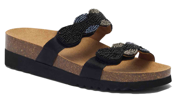 CALZATURA PALMILLA 2 STRAPS SATIN+BEADS W BLACK 40 - farmacia187.it