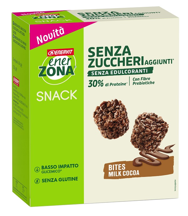 ENERZONA BITES MILK COCOA SENZA ZUCCHERI AGGIUNTI 24 G 5 PEZZI - farmacia187.it