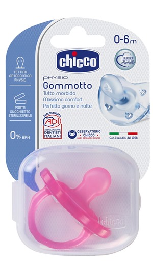CHICCO GOMMOTTO IN SILICONE GIRL 0-6 MESI 1 PEZZO - farmacia187.it