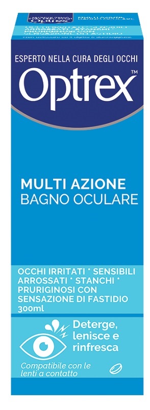 BAGNO OCULARE OPTREX MULTI AZIONE 300 ML + OCCHIERA FLESSIBILE - farmacia187.it