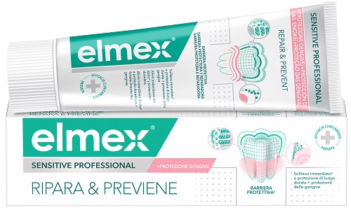 DENTIFRICIO ELMEX SENSITIVE RIPARA & PREVIENE 75 ML - farmacia187.it