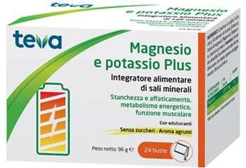 MAGNESIO POTASSIO PLUS TEVA 24 BUSTINE SENZA ZUCCHERI AROMA AGRUMI - farmacia187.it