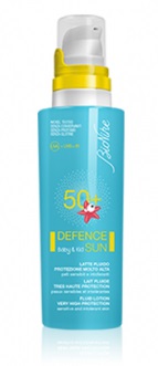 DEFENCE SUN 50+ BABY&KID LATTE FLUIDO PROTEZIONE MOLTO ALTA 125 ML - farmacia187.it