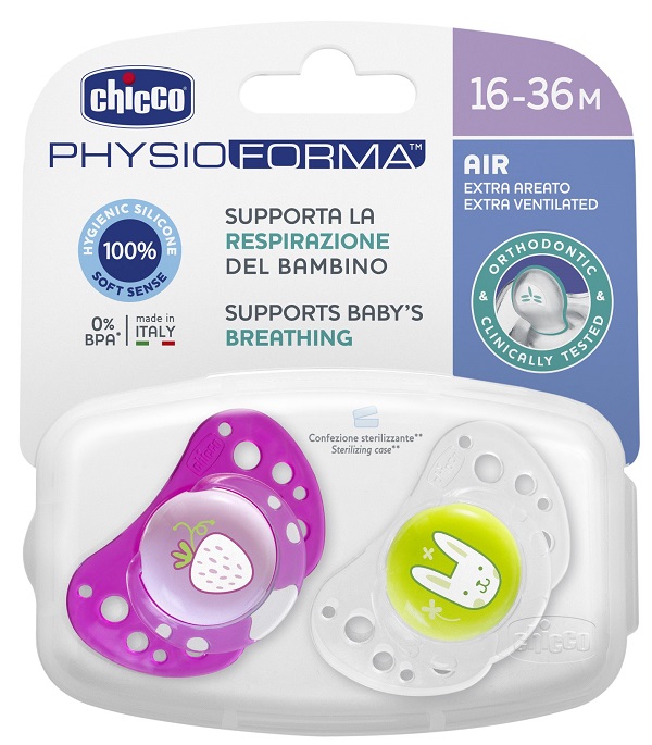 CHICCO SUCCHIETTO AIR GIRL IN SILICONE 16-36 MESI 2 PEZZI - farmacia187.it