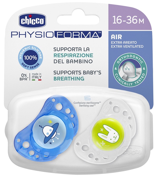 CHICCO SUCCHIETTO AIR BOY IN SILICONE 16-36 MESI 2 PEZZI - farmacia187.it