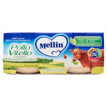 MELLIN OMOGENEIZZATO POLLO VITELLO CON VERDURE 2 X 80 G - farmacia187.it