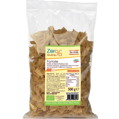 ZER% GLUTINE FARFALLE DI RISO INTEGRALE BIO 500 G - farmacia187.it
