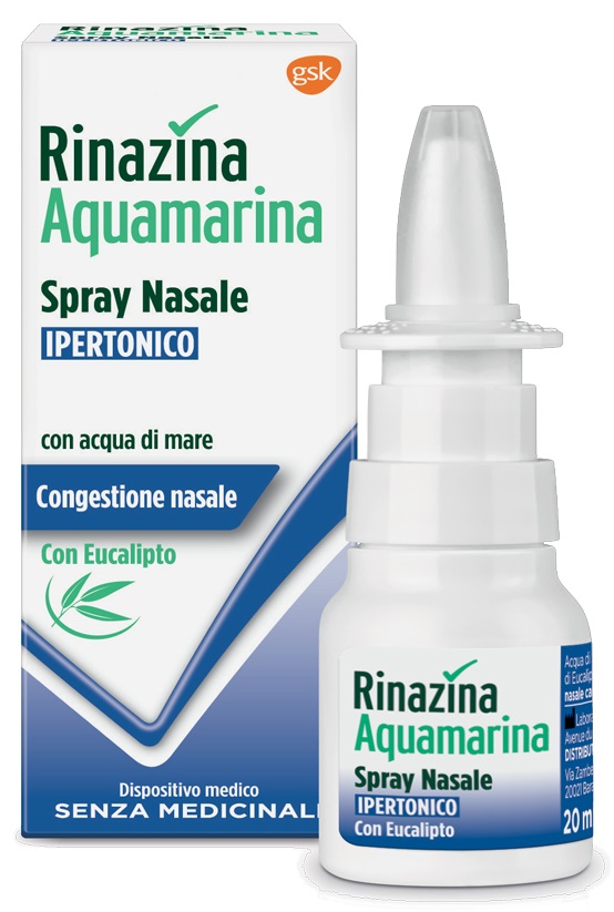 RINAZINA - Aquamarina Spray Nasale Ipertonico Eucalipto 20ml - farmacia187.it