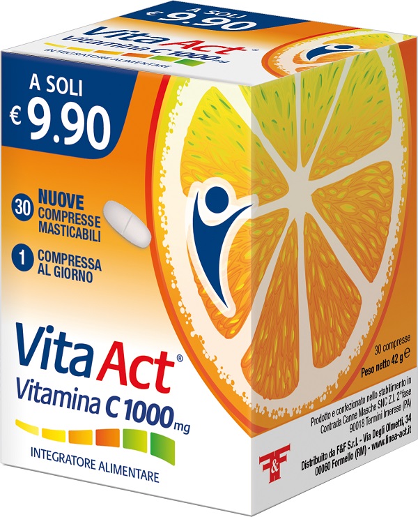 VITA ACT VITAMINA C 1000MG 30 COMPRESSE MASTICABILI - farmacia187.it