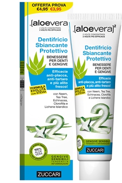 ALOEVERA2 DENTIFRICIO SBIANCANTE PROTETTIVO CON STEVIA 100 ML - farmacia187.it