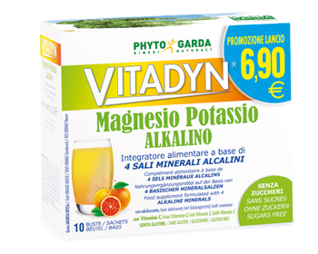 VITADYN MAGNESIO POTASSIO ALKALINO SENZA ZUCCHERO 10 BUSTINE - farmacia187.it