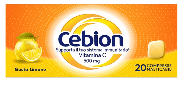 CEBION MASTICABILE LIMONE VITAMINA C 500 MG 20 COMPRESSE - farmacia187.it