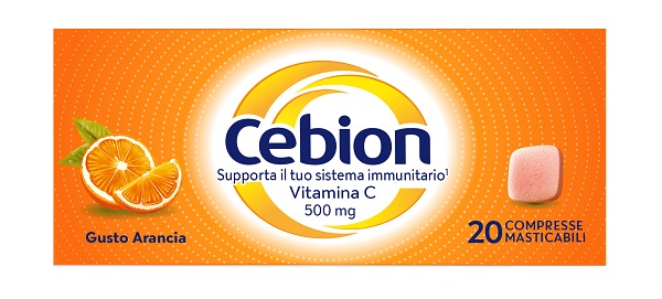 CEBION MASTICABILE ARANCIA VITAMINA C 500 MG 20 COMPRESSE - farmacia187.it