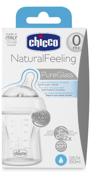 CHICCO BIBERON NATURALFEELING VETRO 0M+ 150 ML - farmacia187.it