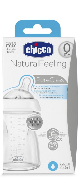 CHICCO BIBERON NATURALFEELING VETRO 0M+ 250 ML - farmacia187.it