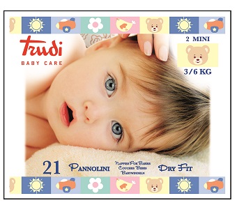 TRUDI BABY CARE PANNOLINI DRY FIT MINI 3/6 KG 21 PEZZI - farmacia187.it