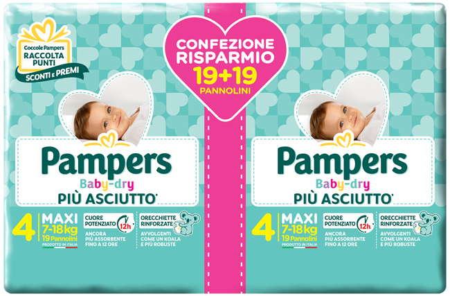 PAMPERS BABY-DRY DUO DWCT MAXI 38 PEZZI - farmacia187.it
