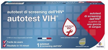 AUTOTEST VIH SCREENING DELL'HIV CONTIENE 1 AUTOTEST + SOLUZIONE + BISTURI + CEROTTO + GARZA + SALVIETTA DISINFETTANTE - farmacia187.it