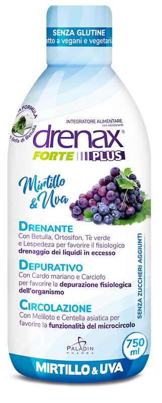 DRENAX FORTE PLUS ORIGINALE CON MIRTILLO E UVA 750 ML - farmacia187.it
