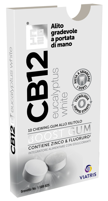 CB12 BOOST EUCALYPTUS WHITE 10 CHEWING GUM - farmacia187.it