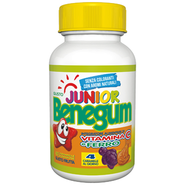 BENEGUM JUNIOR VIT C E FERRO 40 CARAMELLE GOMMOSE GUSTO FRUTTA - farmacia187.it