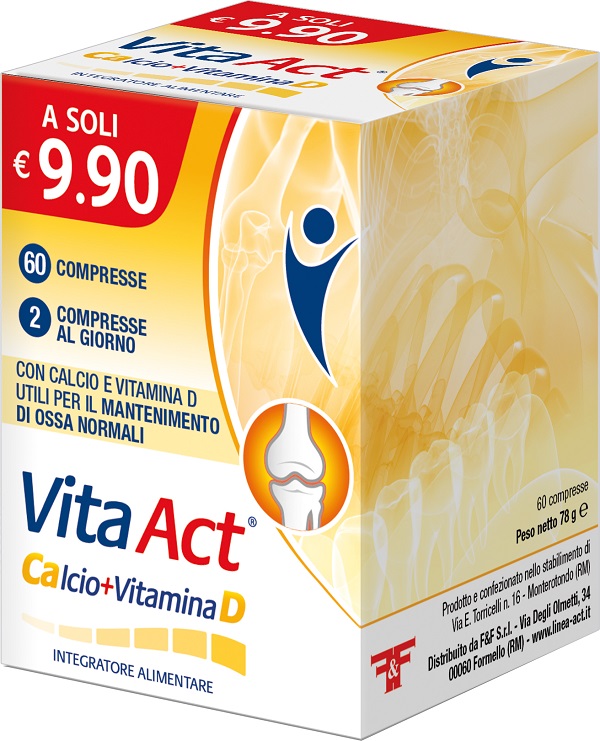 VITA ACT CALCIO + VITAMINA D 60 COMPRESSE - farmacia187.it