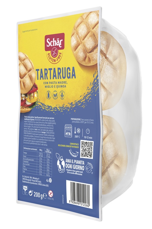 SCHAR TARTARUGA PANE SENZA LATTOSIO 200 G - farmacia187.it
