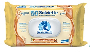 SANO E BELLO SALVIETTE DETERGENTI NF ALLA VANIGLIA E CANNELLA 50 PEZZI - farmacia187.it