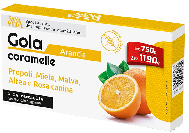 SANAVITA GOLA ARANCIA 24 COMPRESSE - farmacia187.it