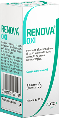 RENOVA OXI COLLIRIO SOLUZIONE OFTALMICA A BASE DI ACIDO IALURONICO 0,2% FLACONE DA 10 ML - farmacia187.it