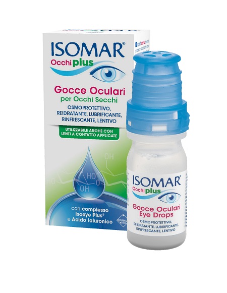 ISOMAR OCCHI PLUS GOCCE OCULARI PER OCCHI SECCHI ALL'ACIDO IALURONICO 0,25% 10 ML - farmacia187.it