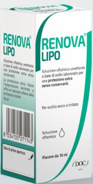 RENOVA COLLIRIO SOSTITUTO LACRIMALE A BASE DI ACIDO IALURONICO 0,4% E LIPIDI FLACONE DA 10 ML SENZA CONSERVANTI - farmacia187.it