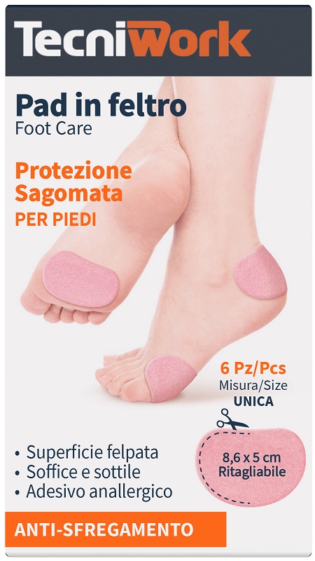 PAD IN FELTRO SAGOMATO 8,6X5CM 6 PEZZI - farmacia187.it