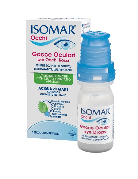 ISOMAR OCCHI GOCCE OCULARI ALL'ACIDO IALURONICO 0,20% 10 ML SENZA CONSERVANTI - farmacia187.it