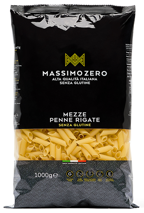 MASSIMO ZERO MEZZE PENNE RIGATE 1 KG - farmacia187.it
