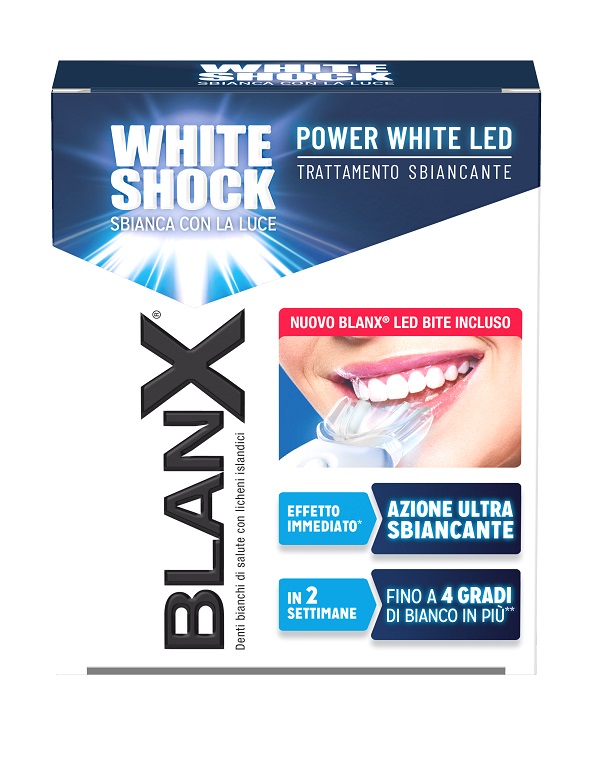 BLANX WHITE SHOCK TRATTAMENTO SBIANCANTE POWER WHITE 30 ML + LED BITE - farmacia187.it