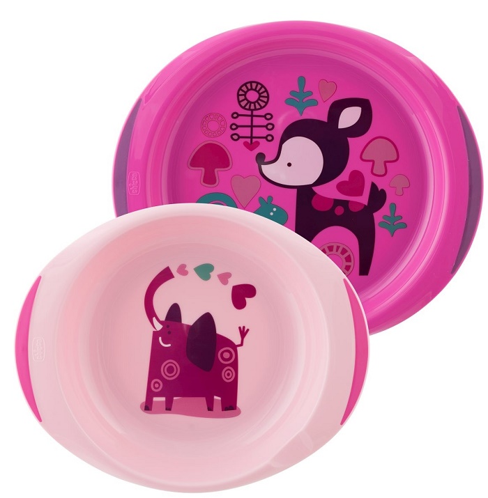 CHICCO PIATTO FONDO E PIANO 12 MESI+ ROSA/VERDE - farmacia187.it