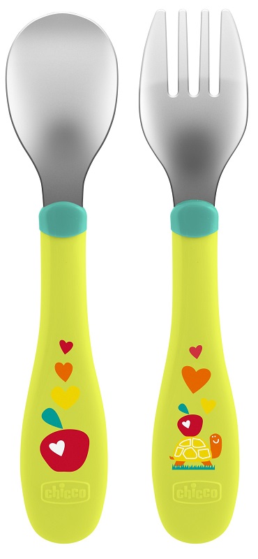 CHICCO POSATE INOX 18M+ VERDE - farmacia187.it