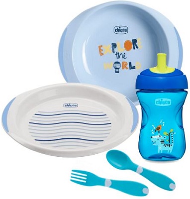 CHICCO SET PAPPA 12 MESI+ AZZURRO - farmacia187.it