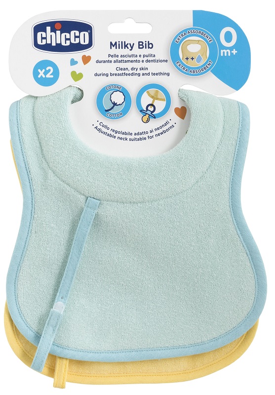 CHICCO BAVAGLINE 0M+ 2PZ AZZURRO - farmacia187.it