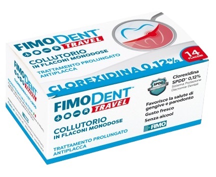 FIMODENT TRAVEL COLLUTORIO CLOREXIDINA SPDD 0,12% 14 FLACONCINI MONODOSE 10 ML - farmacia187.it