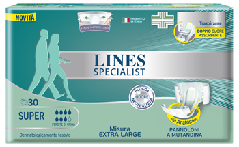 PANNOLONE MUTANDA LINES SPECIALIST EXTRALARGE SUPER 30 PEZZI - farmacia187.it