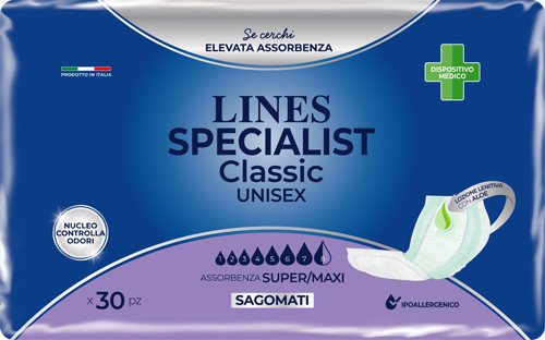 PANNOLONE SAGOMATO LINES SPECIALIST CLASSIC MAXI 30 PEZZI - farmacia187.it