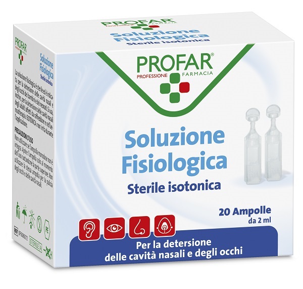 PROFAR SOLUZIONE FISIOLOGICA STERILE ISOTONICA 2 ML 20 AMPOLLE - farmacia187.it